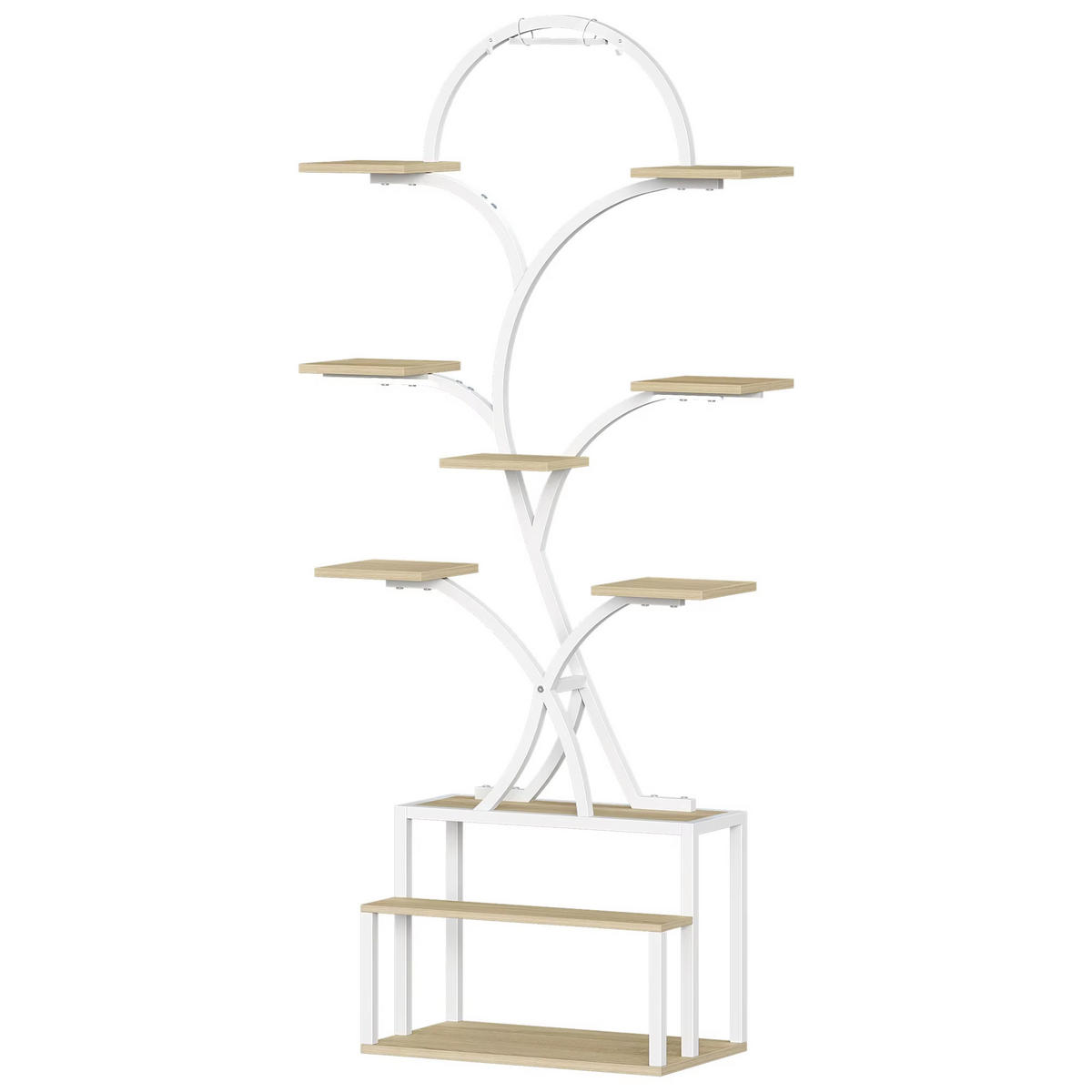 PFLANZENREGAL LED Pflanzenregal 10 Ebenen Holz Metall - Weiß, Metall (82.5/168.5/30cm) - Kaket