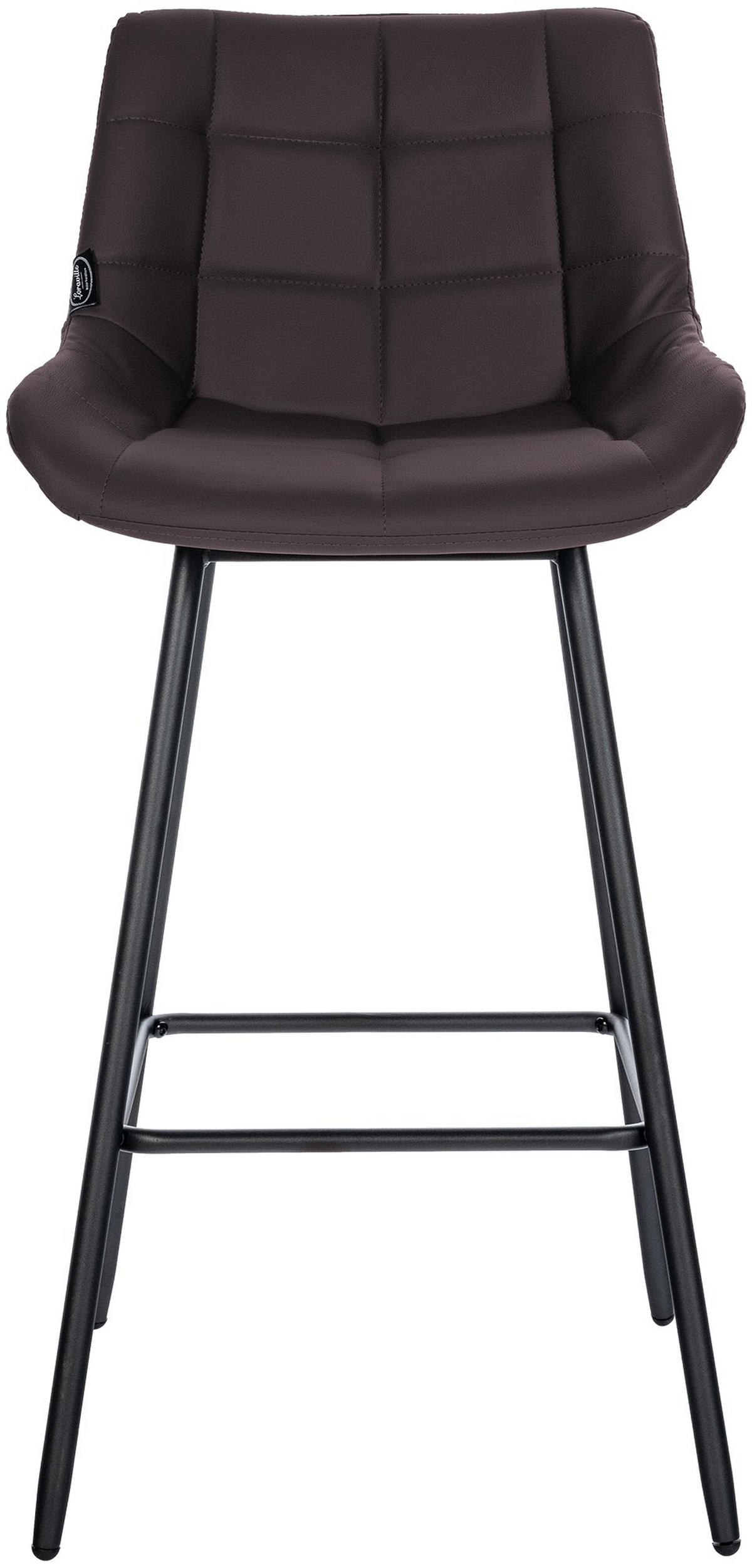 BARHOCKER Lederlook braun - Schwarz/Braun, Textil/Metall (49/104/56cm) - CLP