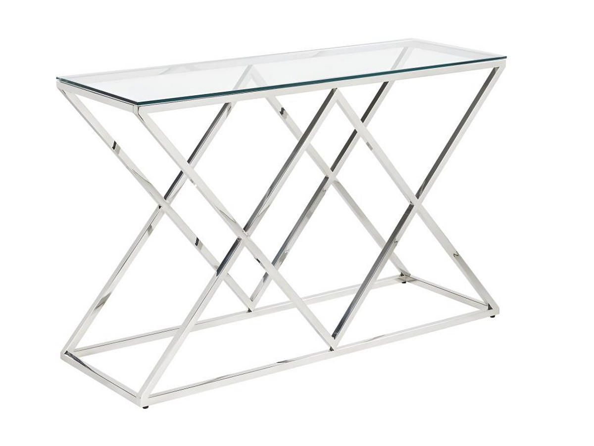 KONSOLENTISCH - 120 cm x 40 cm - glas - transparent, goldfarben Charlotte - Transparent/Goldfarben, Glas (40/120/78cm) - Vente-Unique