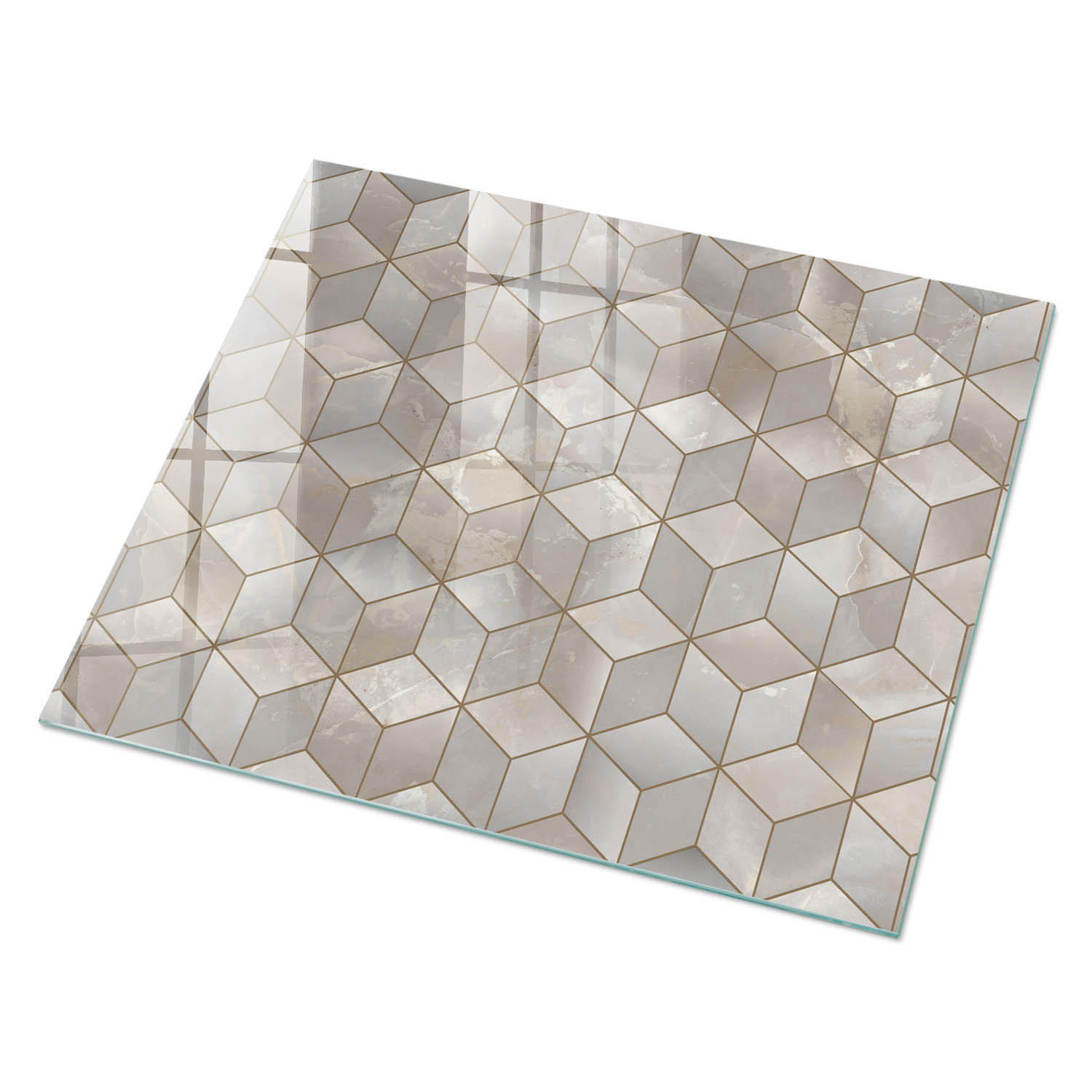 GLASPLATTE 80x60 cm – Pastellmuster - Türkis, Glas (0.4/80/60cm) - ArtPrintCave