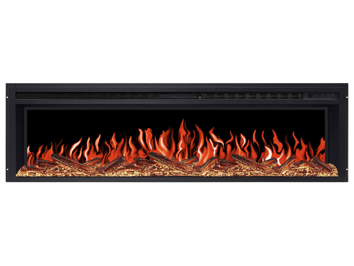 EINBAU-ELEKTROKAMINEINSATZ AF58 Multicolor – Breite 110 cm, 3D-Flammeneffekt, mehrfarbige Flammen, Heizfunktion - Schwarz, Glas/Metall (148.2/42.5/19cm) - ArtiFlame