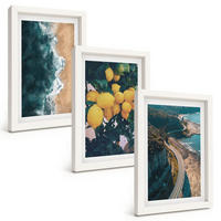 BILDER SET 3er Set - 20x30 cm Weißer Rahmen - Meerstrand Zitronen Berge - Weiß, Kunststoff (20/30cm) - TULUP