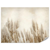 FOTOTAPETE für Schlafzimmer Boho Pampasgras Beton Pflanzen Vintage 250x175 - Beige/Braun, Papier (250/175cm) - Muralo