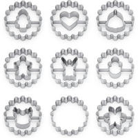 KEKSAUSSTECHER Set 9 Stück Edelstahl Weihnachten Linzer - Silberfarben, Metall (4.5/2.6/4.5cm)
