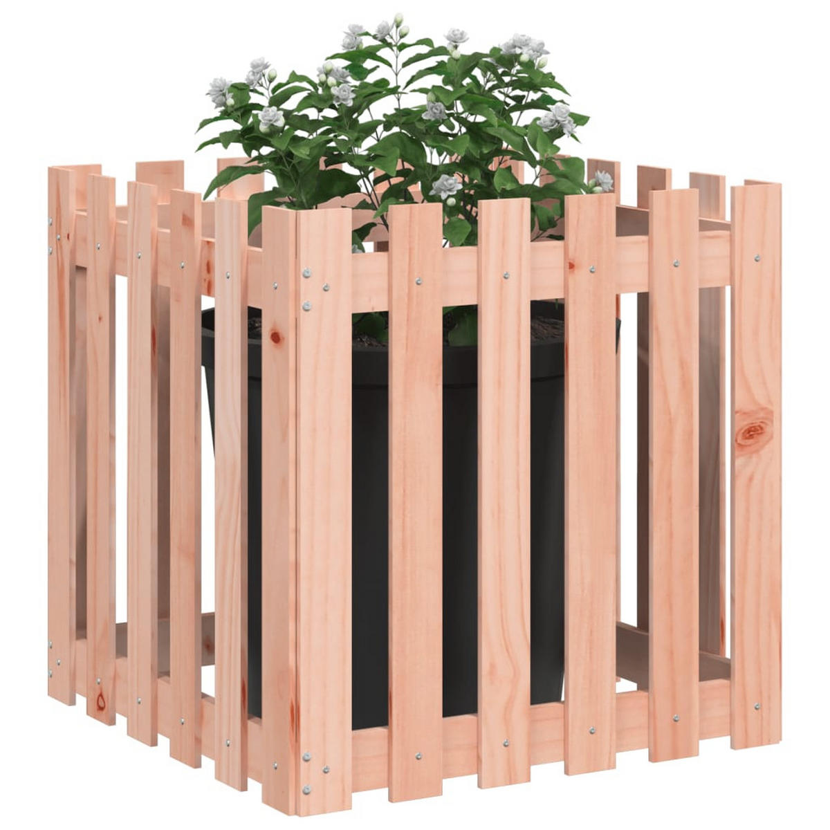 PFLANZKÜBEL Lattenzaun-Design 60x60x60 cm Massivholz Douglasie - Rotbraun, Holz (60/60/60cm)
