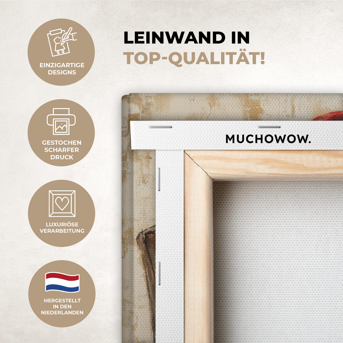 LEINWANDBILD Weihnachten - Weihnachtsmann - Winter - Open Fireside 40x30 cm - Dunkelrot, Textil (40/30cm) - MuchoWow