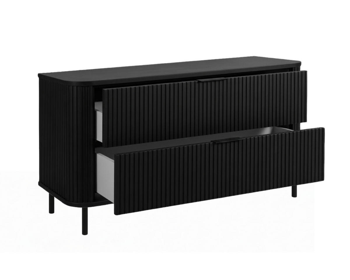 BADEZIMMERSCHRANK : Farbe Schwarz, Griff schwarz, Füße schwarz, 120 x 41,5 x 66,7 cm - Schwarz, Holzwerkstoff (120/66.7/41.5cm) - 3XE LIVING