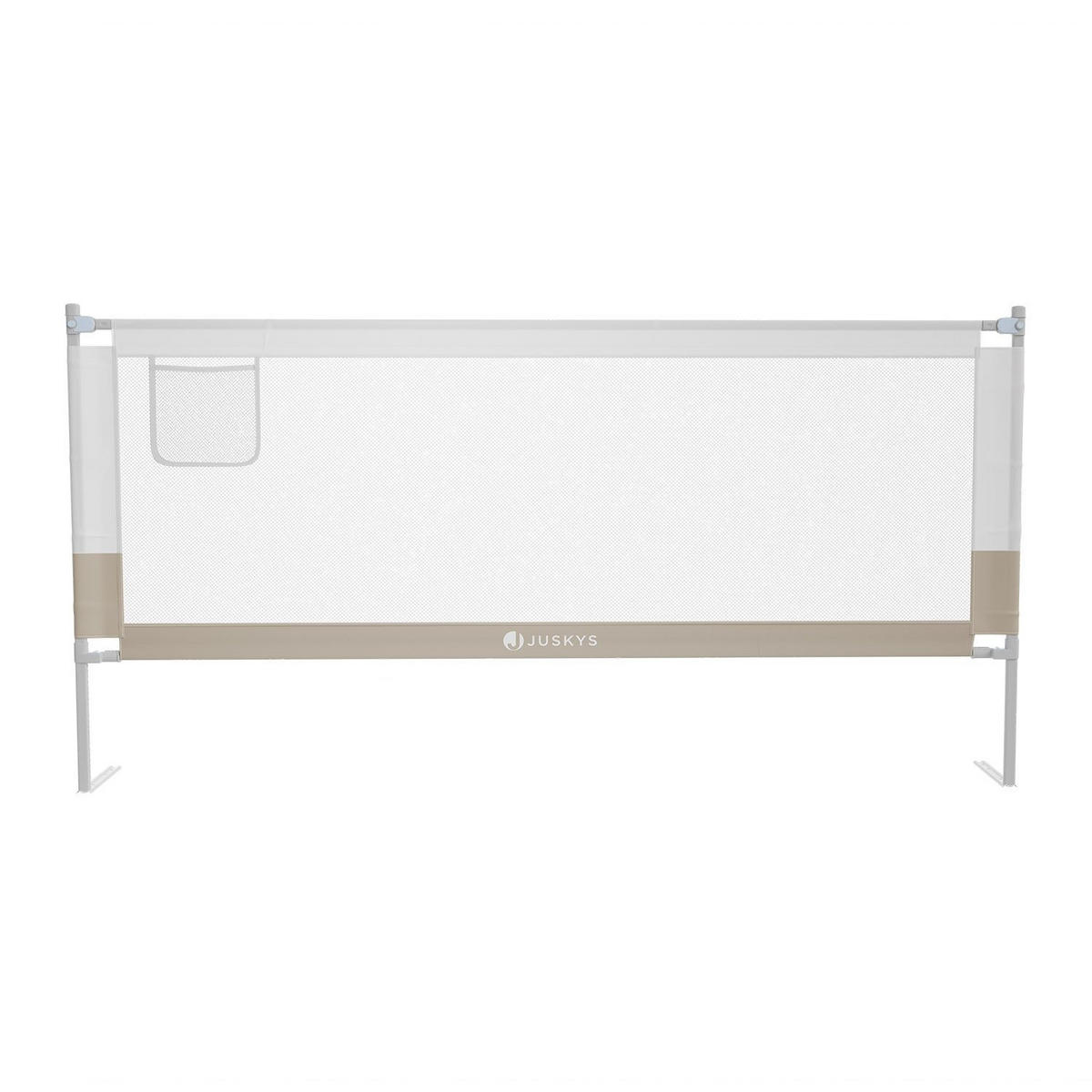 BETTSCHUTZGITTER Jaron 200/71-101 cm - Beige, Textil (200/200cm) - Juskys