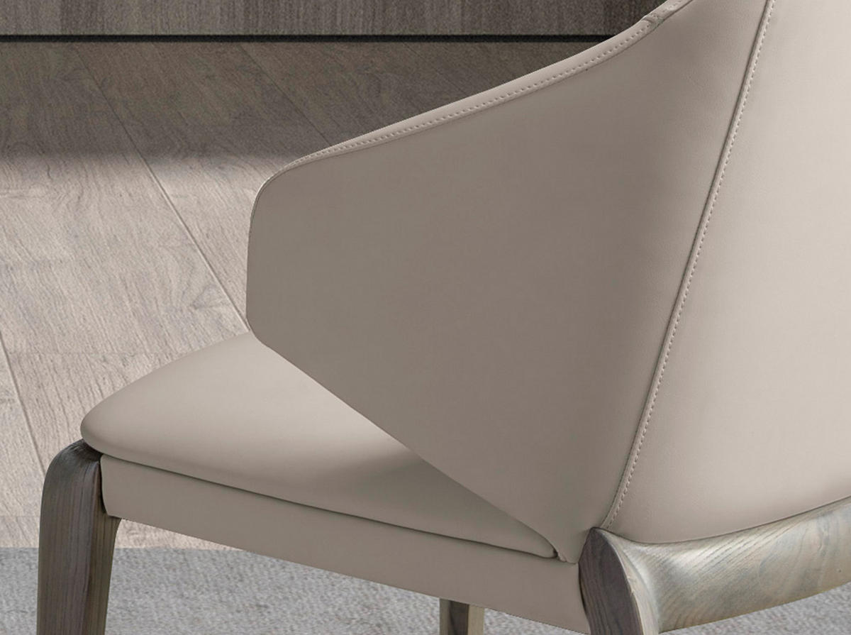 STUHL Eiche Esche Creme 53/54/82 cm - Eichefarben/Creme, Leder (53/82/54cm) - ANGEL CERDA