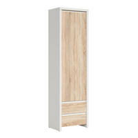 SCHRANK 1 Tür Soren Holz und Weiß - Weiß, Holzwerkstoff (56/200.5/40.5cm) - Petits-meubles