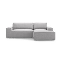 ECKSOFA ausklappbar rechts mit Container Jodie aus Boucle hellgrau 3 Sitzplätze - Hellgrau, Textil (151/246cm) - Micadoni