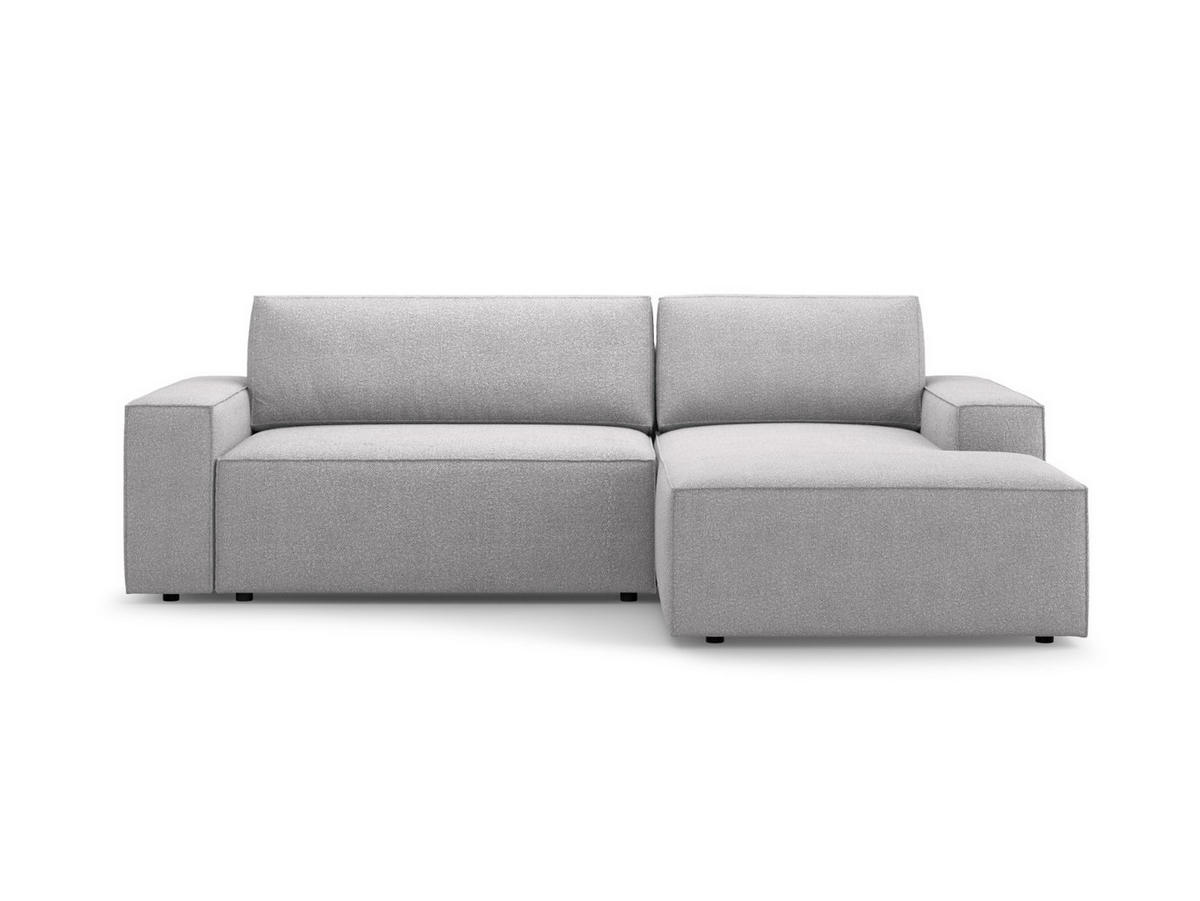 ECKSOFA ausklappbar rechts mit Container Jodie aus Boucle hellgrau 3 Sitzplätze - Hellgrau, Textil (151/246cm) - Micadoni
