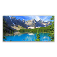 LEINWANDBILD 120x60 cm Berglandschaft - Blau/Grau, Textil (120/4cm) - TULUP