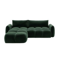 ECKSOFA L-Form Mit Schlaffunktion, Veloursstoff Bluvel, Grün, Links, BELVEDER L - Grün, Holz (250/168cm) - Kaiser Möbel