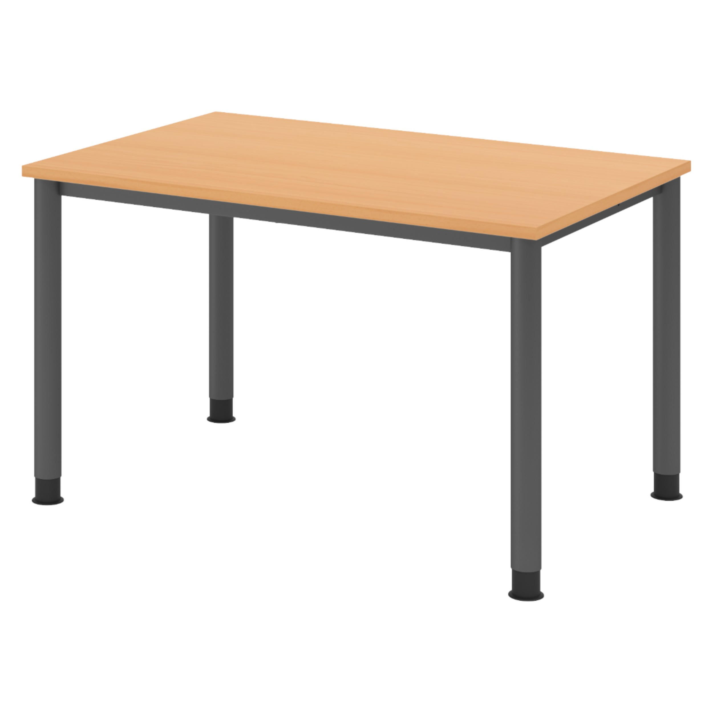 SCHREIBTISCH Serie-H Gestell: Graphit 80/120/74 cm in Buchefarben - Buchefarben, Holzwerkstoff (80/120/74cm) - bümö