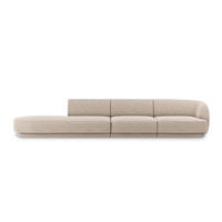 LINKES-SOFA Miley aus Chenille-Stoff beige 4 Sitzplätze - Beige, Textil (90/70/323cm) - Micadoni
