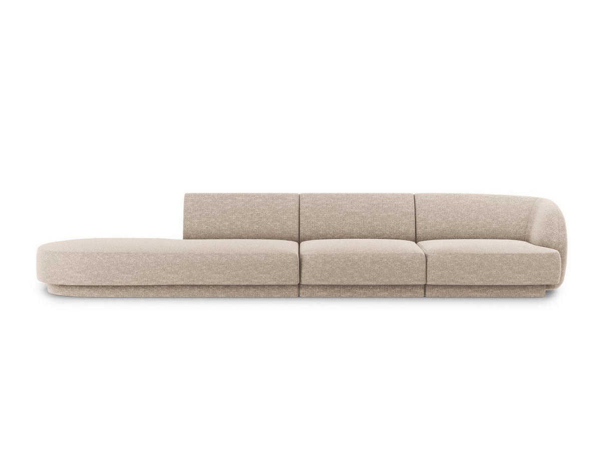 LINKES-SOFA Miley aus Chenille-Stoff beige 4 Sitzplätze - Beige, Textil (90/70/323cm) - Micadoni