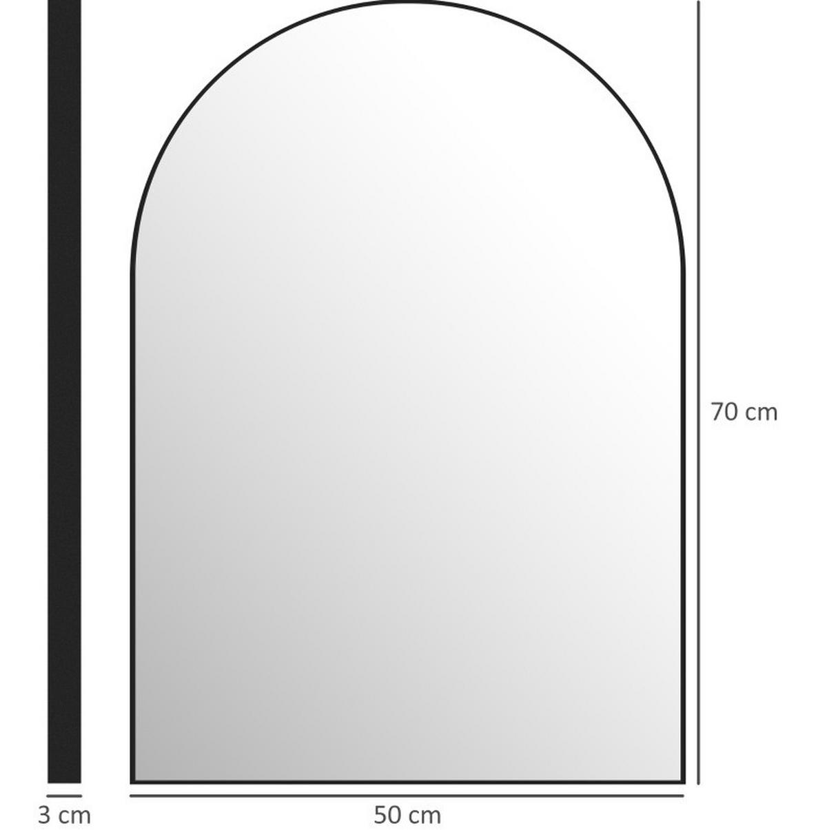 WANDSPIEGEL 50/3/70 cm schwarz aus Glas mit Aluminiumrahmen - Schwarz, Glas (3/70/50cm) - OKWISH