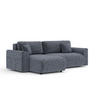 ECKSOFA MIT SCHLAFFUNKTION Bodega Marineblau Webstoff - Schwarz/Dunkelblau, Holz/Holzwerkstoff (235/138cm) - Maison de Reve