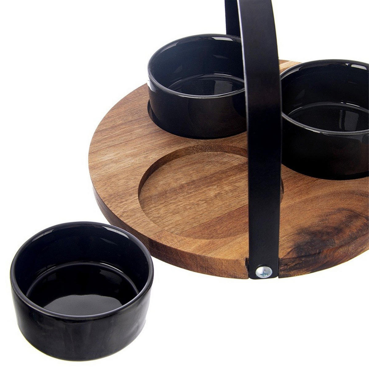 SNACKSCHALEN Keramik 130 ml 4 Stück. Schwarz - Schwarz, Keramik (21/21/14.5cm) - Orion 