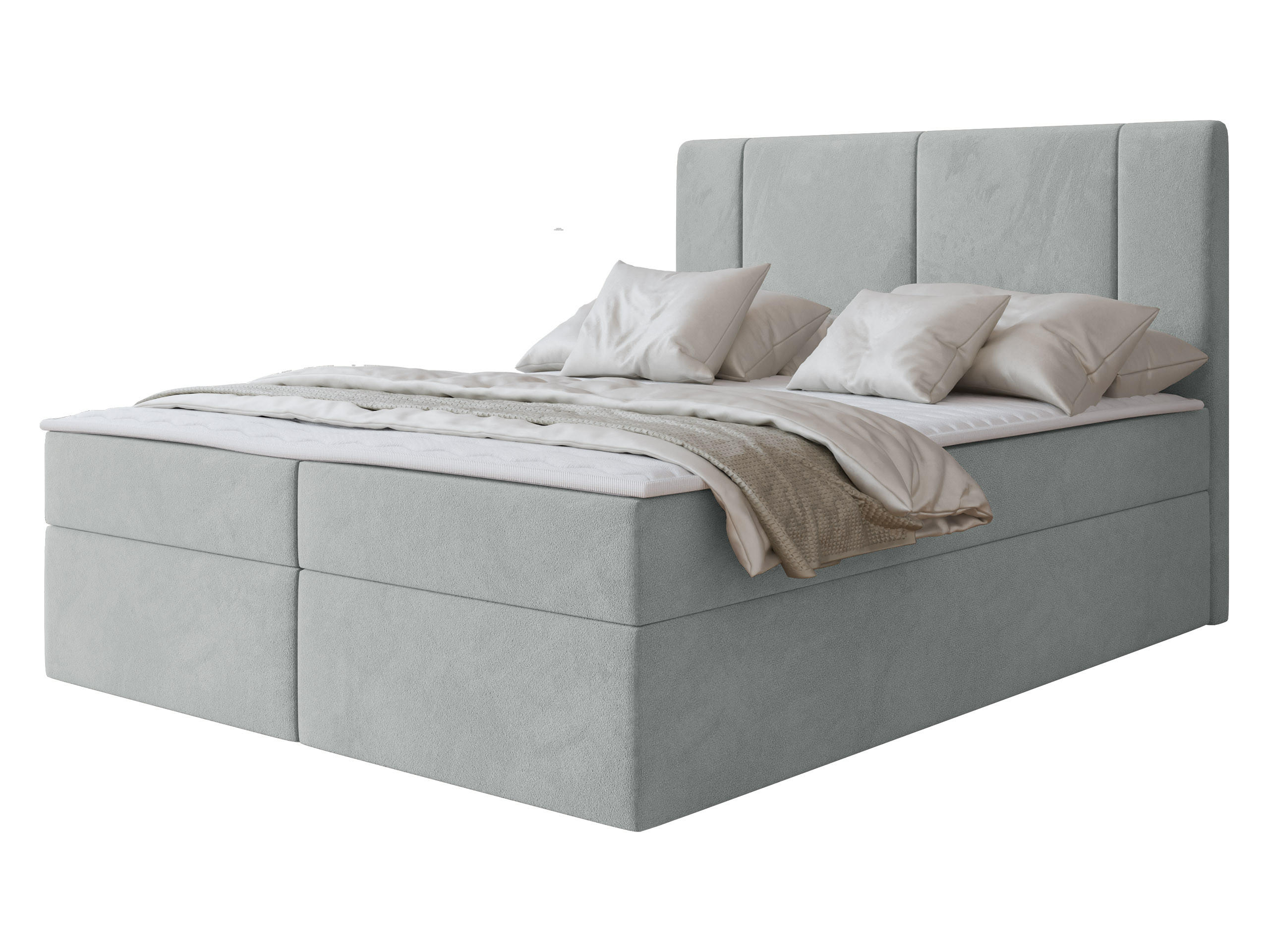 BOXBETT Michelle 140x200 - H3 - Hellgrau/Schwarz, Holzwerkstoff/Kunststoff (140/200cm) - MIRJAN24