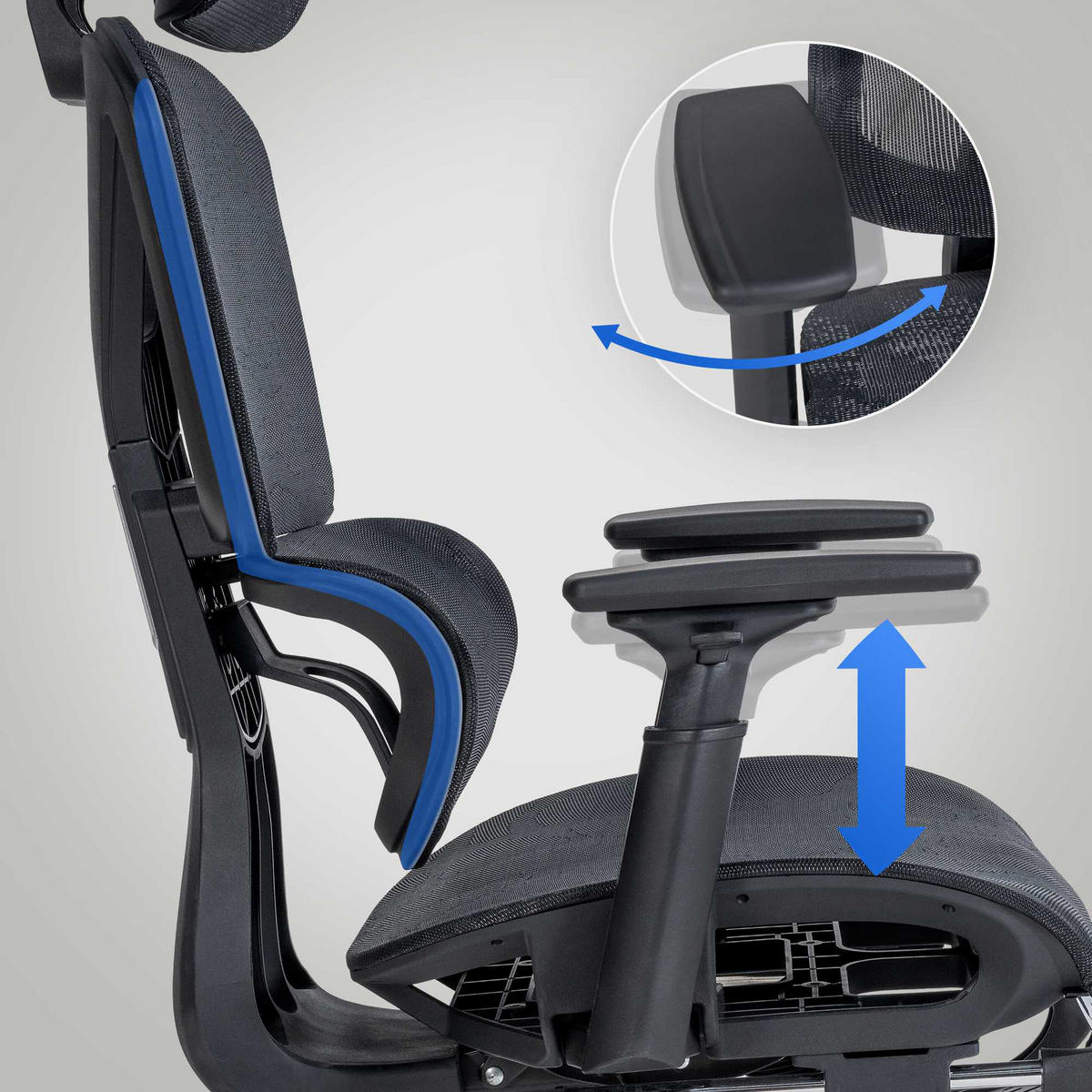 BÜROSTUHL Orionyx schwarz - Chromfarben/Schwarz, Kunststoff/Metall (65/130/68cm) - TPFLiving