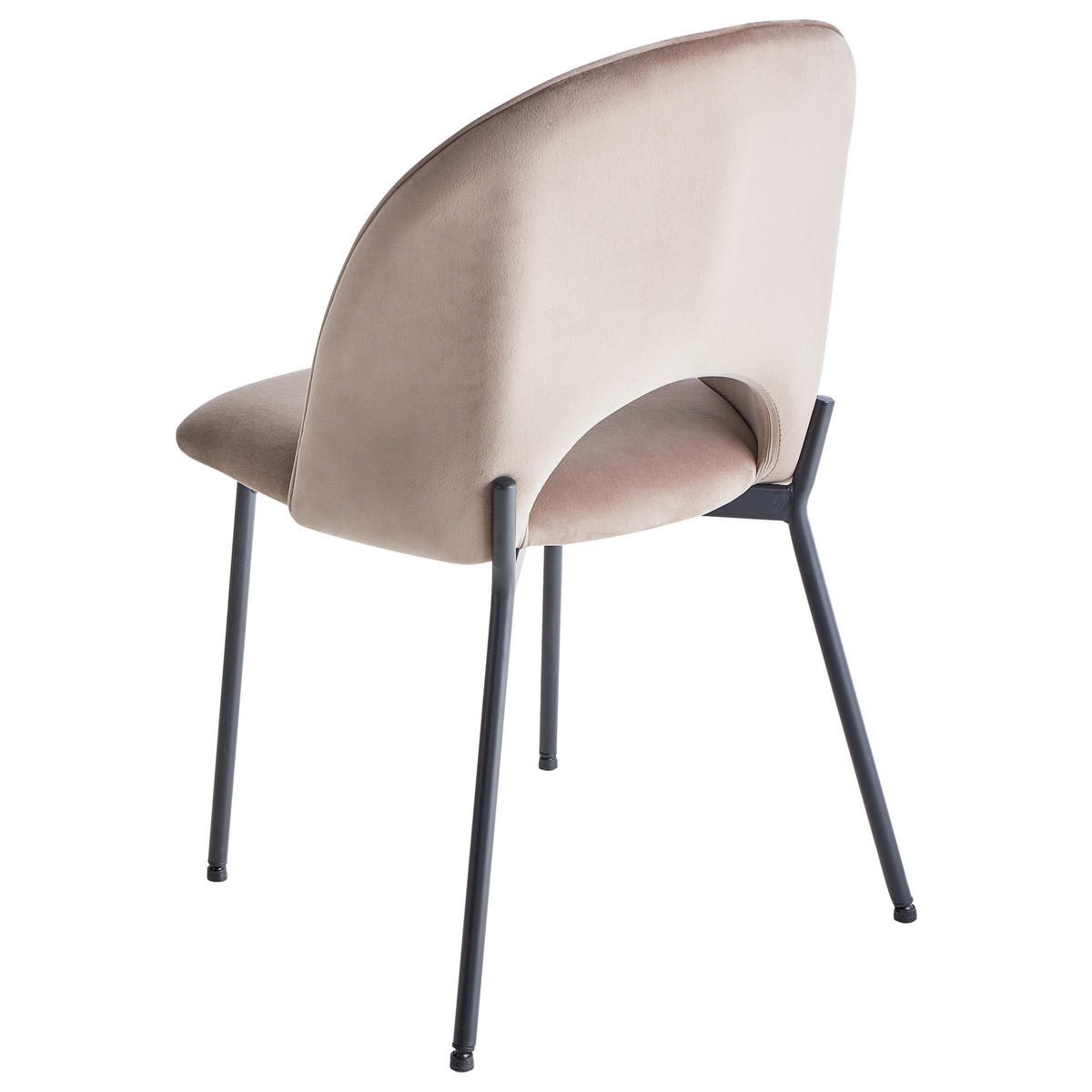ÉTKEZŐSZÉK 2 darabos Szett Bársony tópszín Covelo - bézs/fekete, textil (46/83/53cm) - Beliani