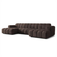 WOHNLANDSCHAFT AENIS Braun Strukturstoff - Braun, Holz (398/85/165cm) - MASSENO