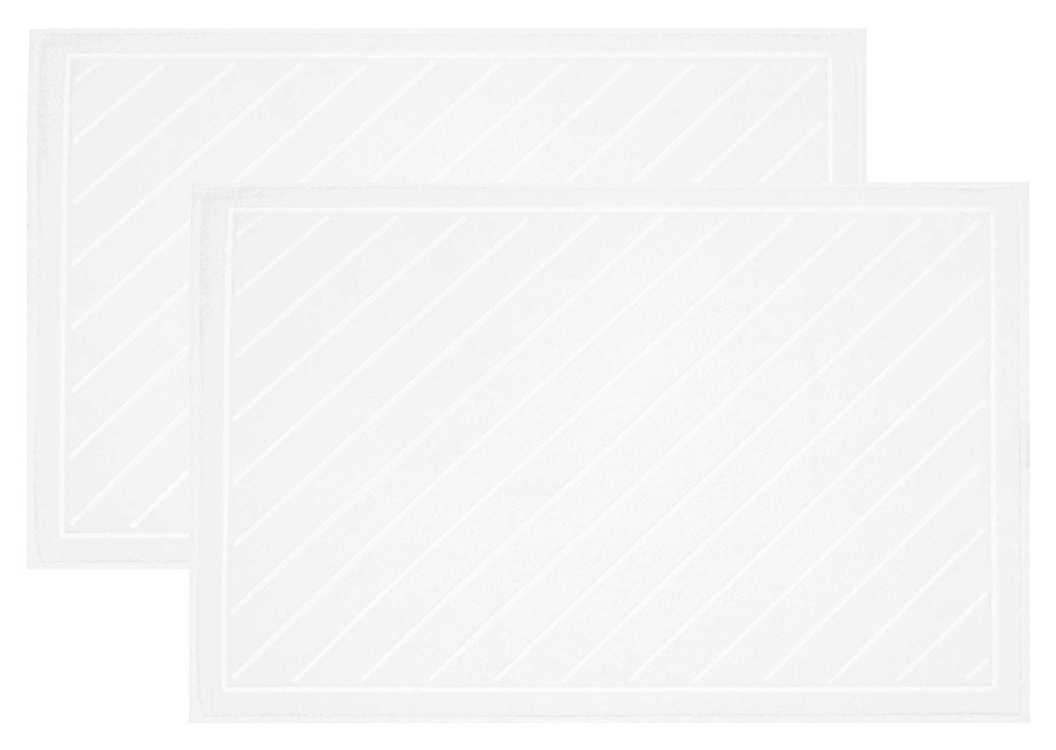 BADEMATTE, 2er-Set, 50x75 cm, 100% Baumwolle, Weiß - Weiß, Textil (50/70cm) - Zollner
