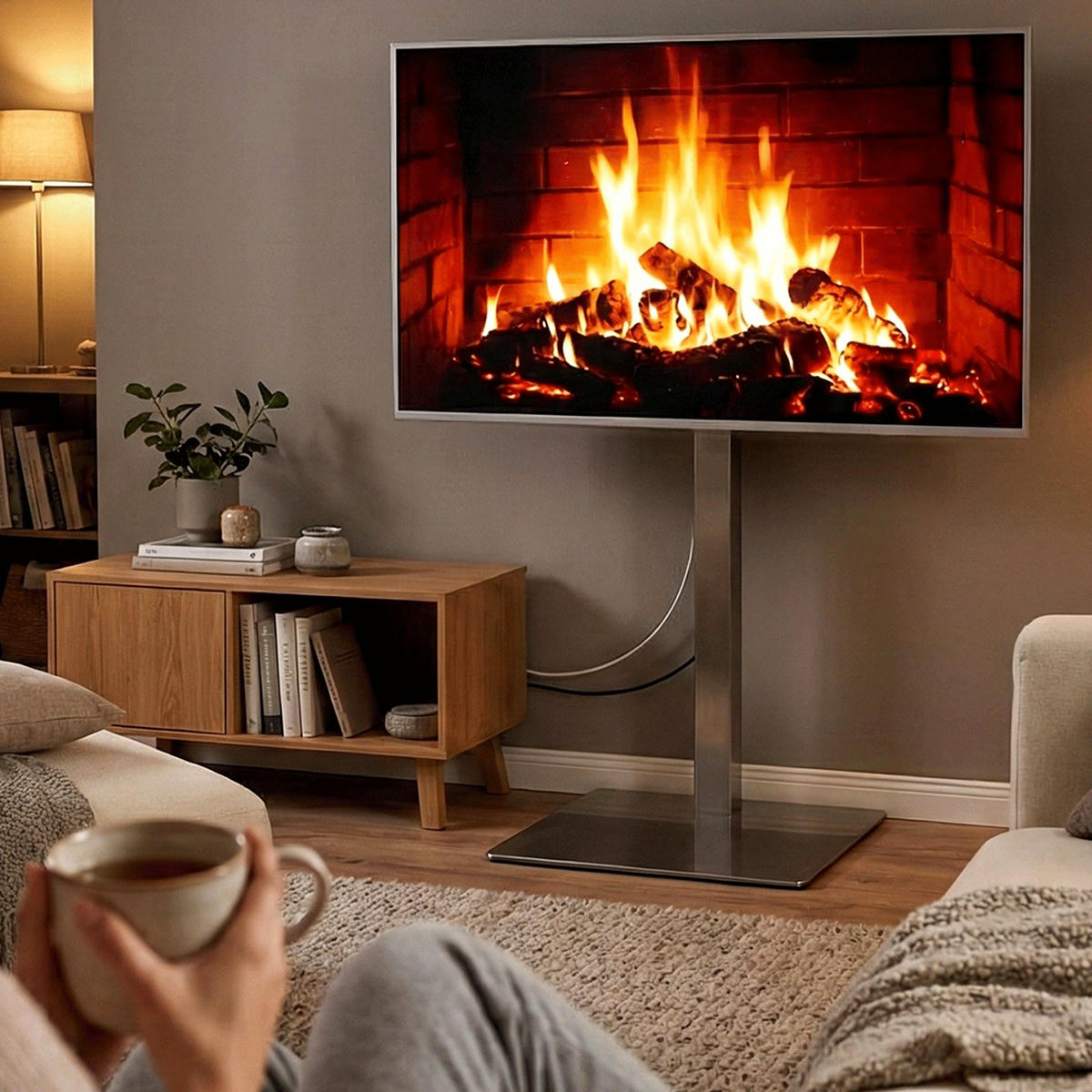 TV RACK Metall Edelstahl - Edelstahlfarben, Metall (64/100/53cm) - CLP