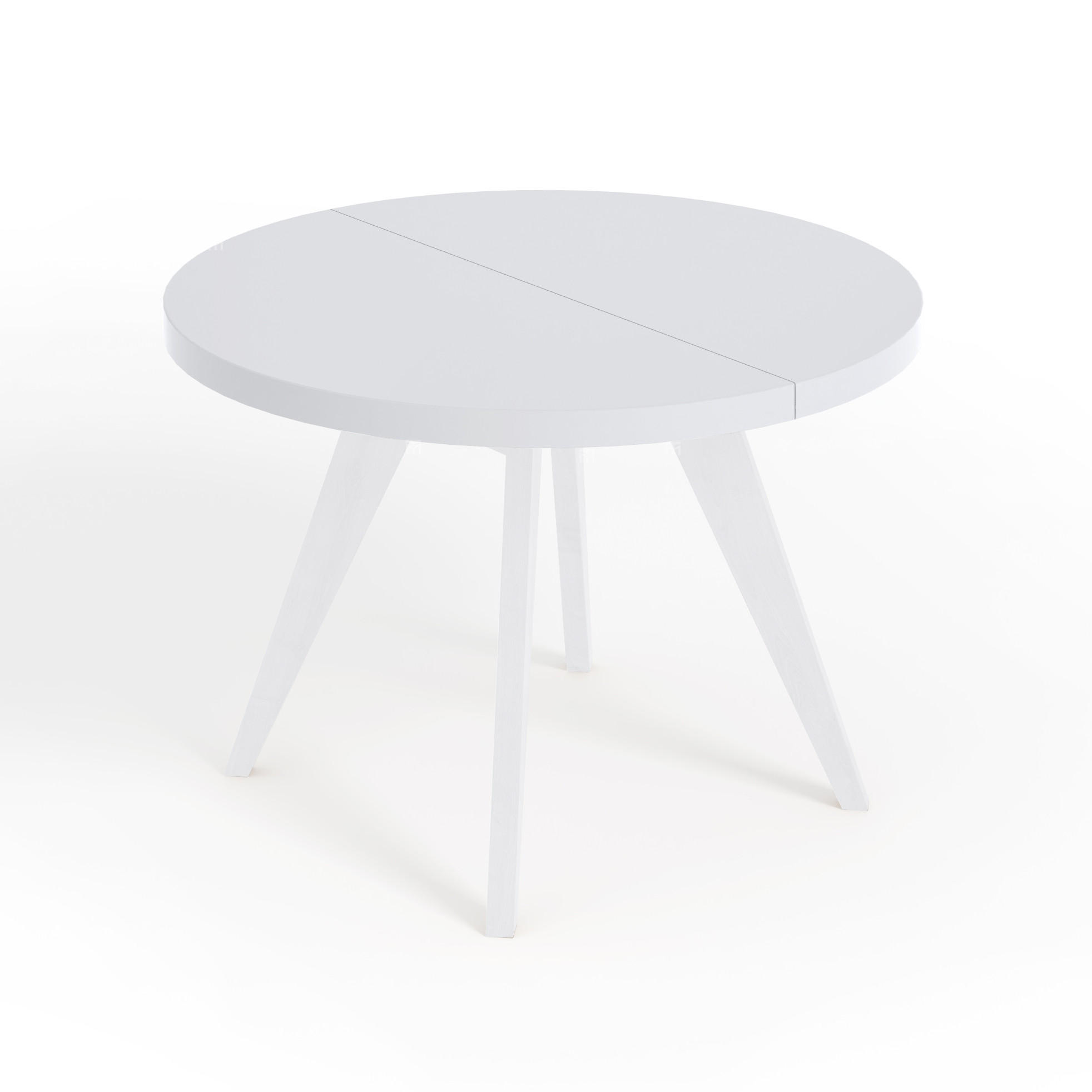 ESSTISCH LORA, Durchmesser: 110 / 210 cm Weiß - Weiß, Holz (110/210/76cm) - Dekori_Interiors