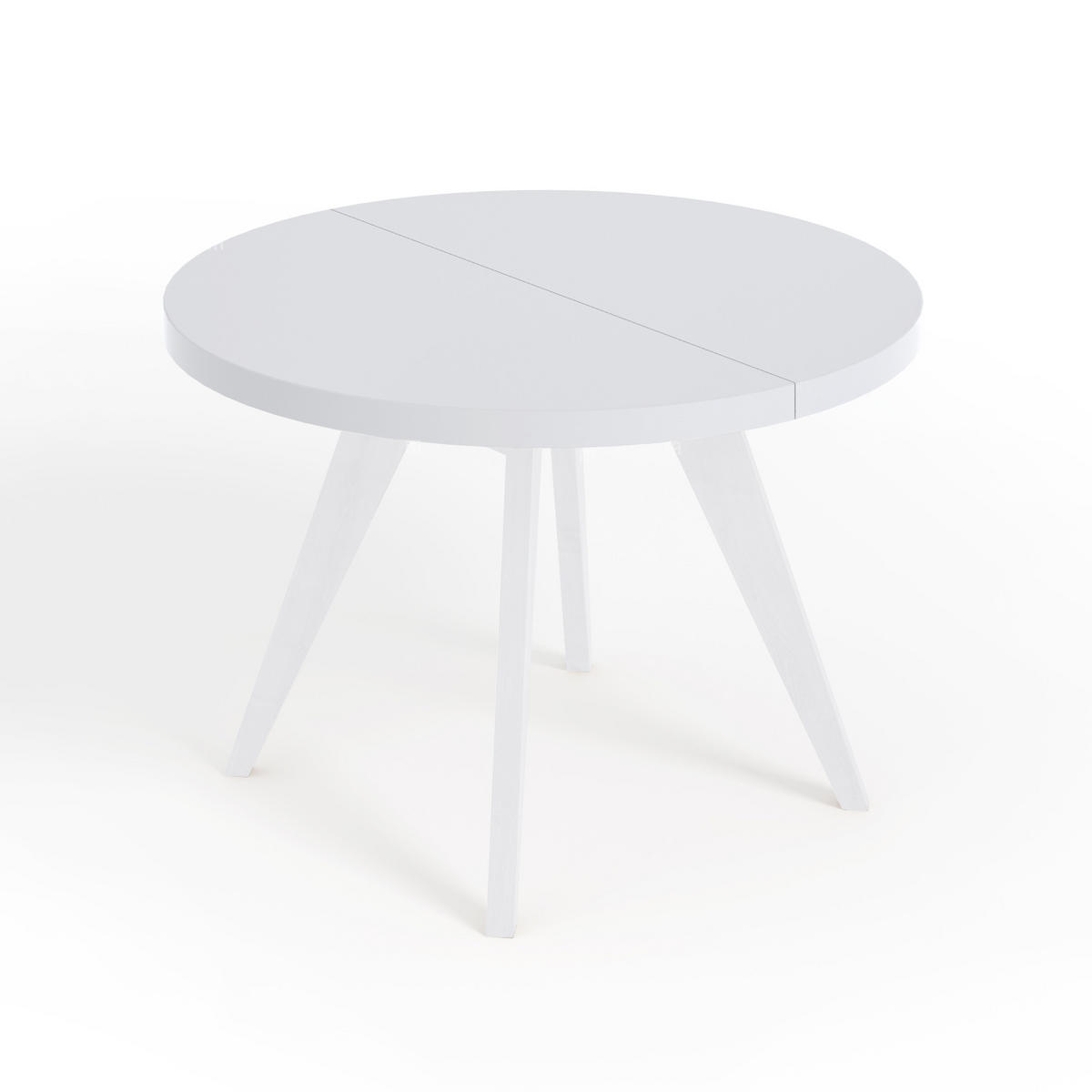 ESSTISCH LORA, Durchmesser: 110 / 210 cm Weiß - Weiß, Holz (110/210/76cm) - Dekori_Interiors