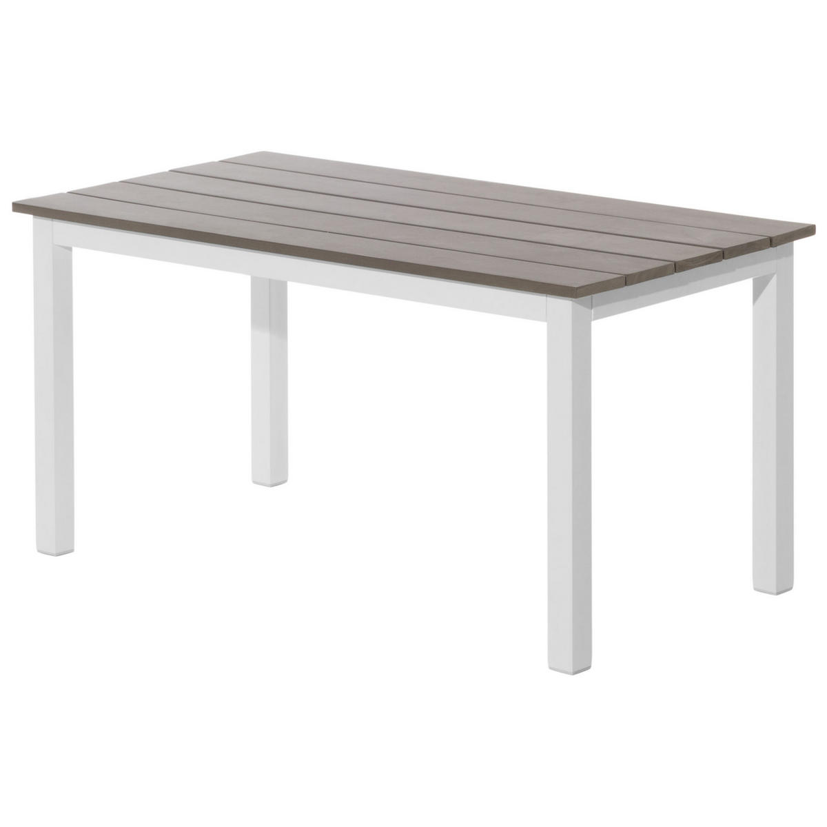 LOUNGE SET 5-Sitzer weiß Auflagen beige Messina - Beige/Weiß, Metall - Beliani