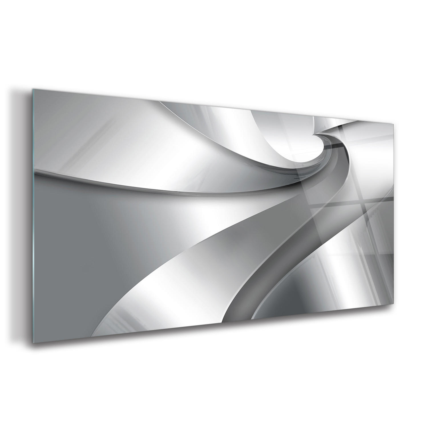 Tulup Glasbild Silber 120x60 cm