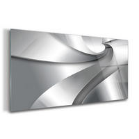 GLASBILD 120x60 cm Moderne Kunst - Silberfarben, Glas (120/60cm) - TULUP