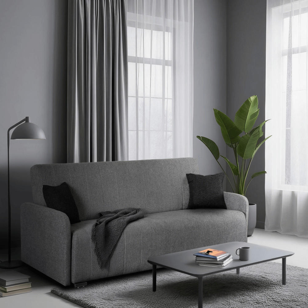 SCHLAFSOFA ASPEN Zweisitzer Grau - Grau, Holz/Textil (2000/95/980cm) - makarowski meble