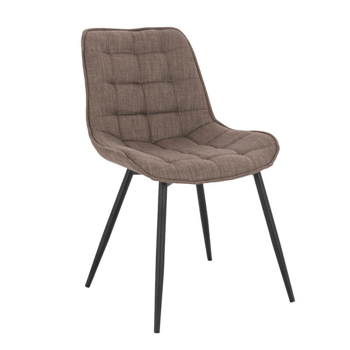POLSTERSTUHL Esszimmer Webstoff IKALO – 2er Set Grau/Braun - Graubraun, Textil/Metall (61.5/79.8/50.5cm) - Home Deluxe