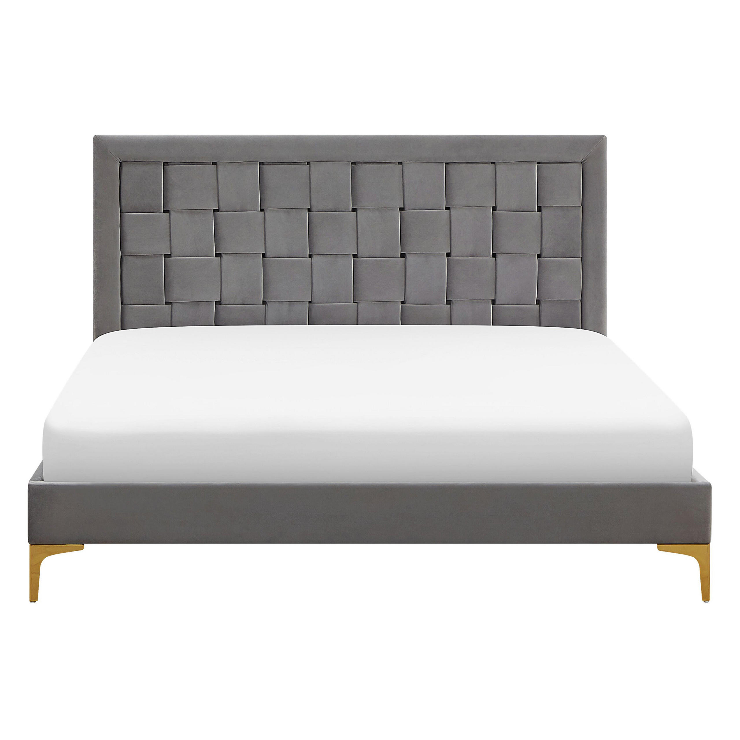 DOPPELBETT 140/200cm Grau Limoux - Grau, Textil (140/200cm) - Beliani