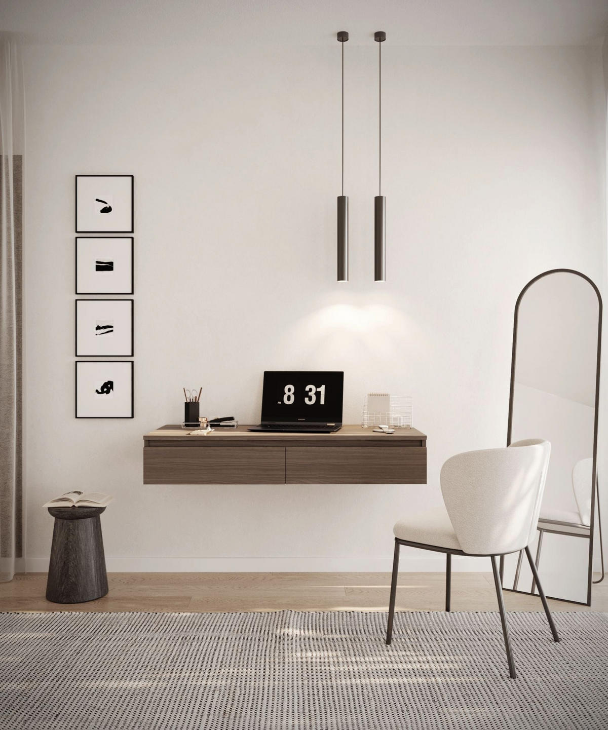 HÄNGESCHREIBTISCH / SCHMINKTISCH Bemmi Nussbaum Wisconsin 120 cm - Dunkelbraun, Holzwerkstoff (50/120/19cm) - Selsey