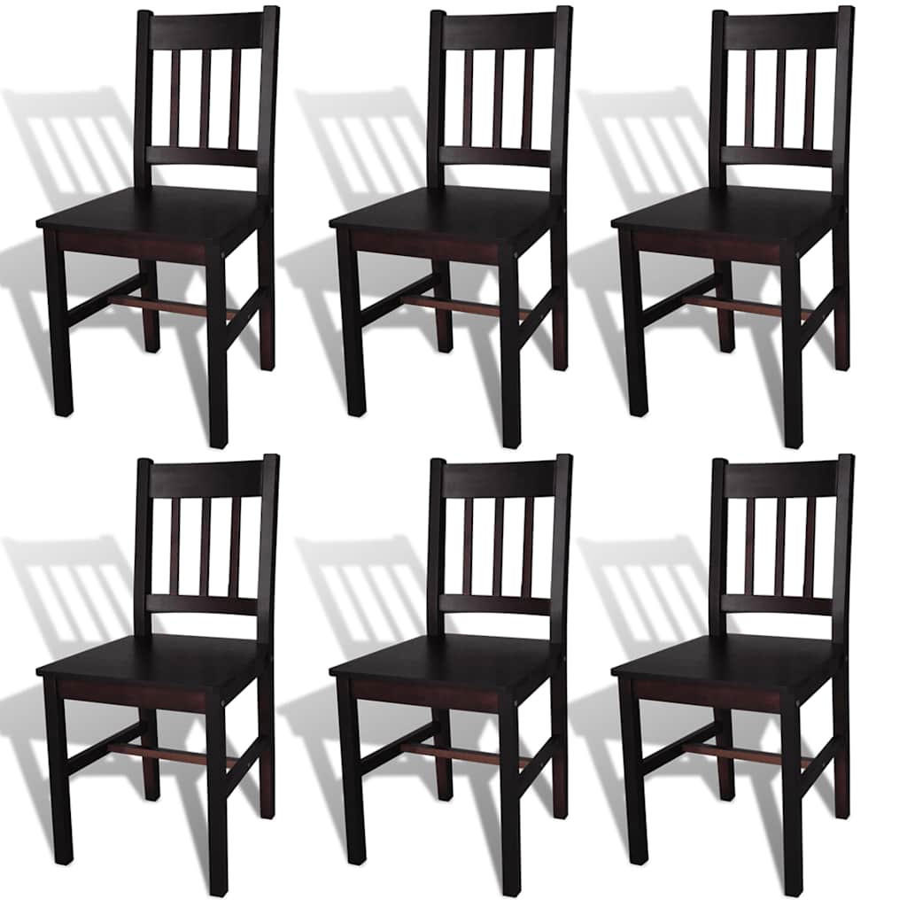 STUHL-SET 6Stk. 41.5*86*45.5 - Braun, Holz (41.5/86/45.5cm) - ZMH