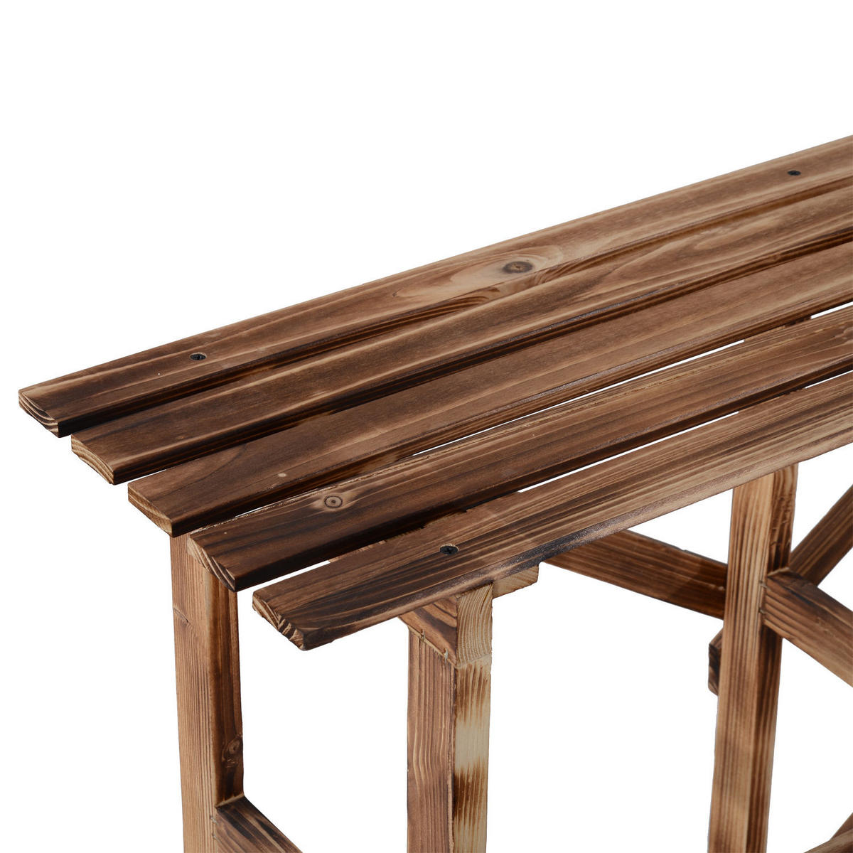 PFLANZENTREPPE, Blumenregal, Pflanzregal, 3 Stufen, Tannenholz, Naturholz - Fichtefarben, Holz (80/78/100cm) - Outsunny