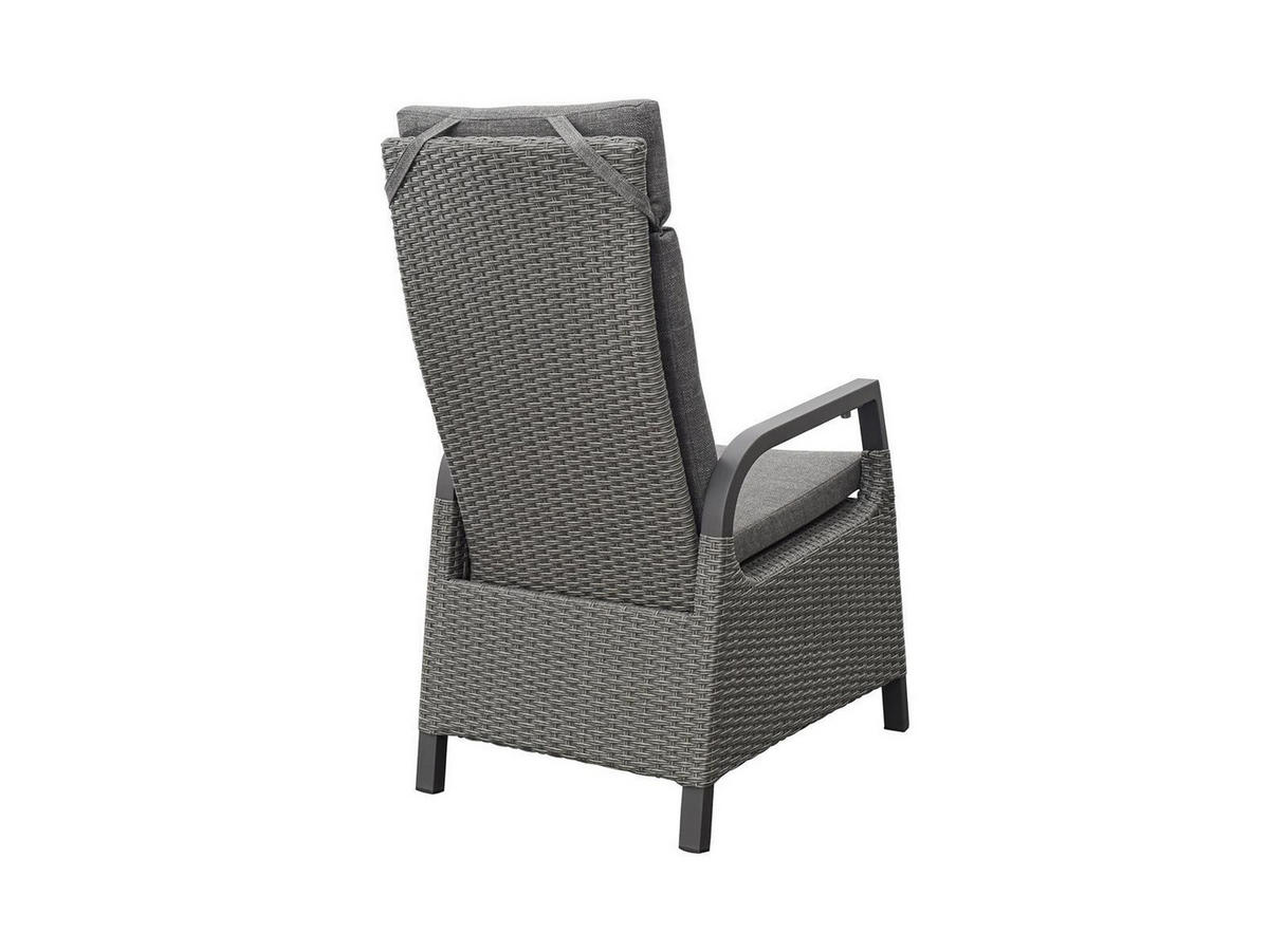 GARTENSESSEL Canberra 2er-Set Anthrazit Aluminium verstellbare Lehne - Grau, Naturmaterialien (57/112/67cm) - Green Spirit