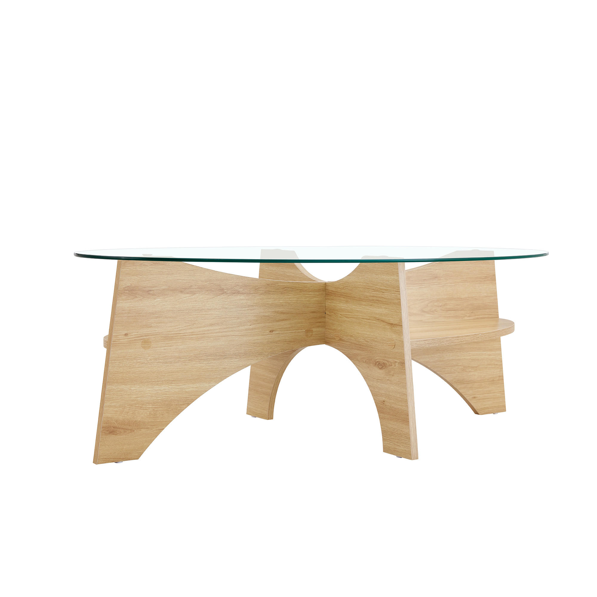 COUCHTISCH Glas - Braun, Holzwerkstoff (104.9/60/35.6cm)