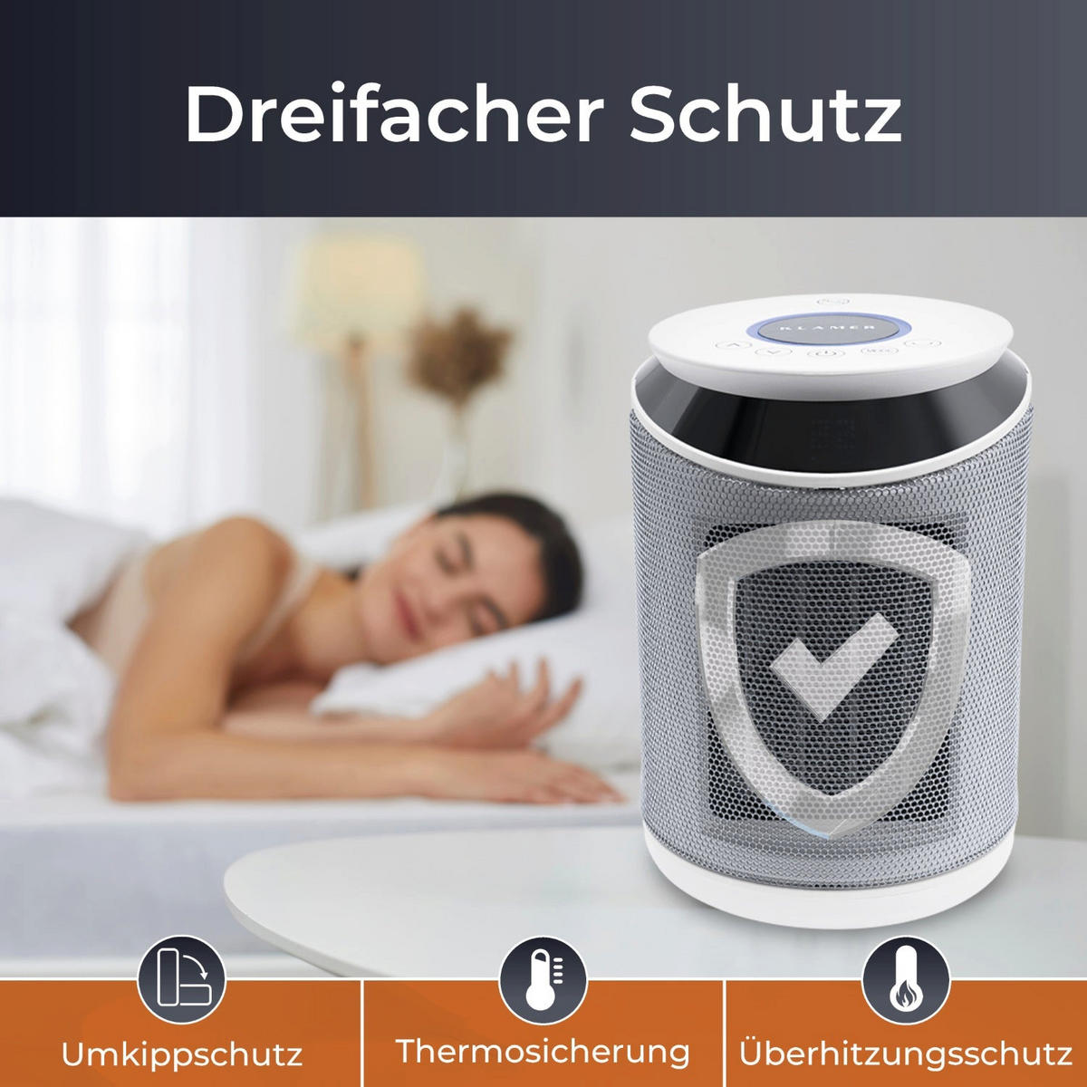 HEIZLÜFTER 2000 Watt Weiss Keramik - Weiß, Kunststoff (17/29.5/17cm) - KLAMER