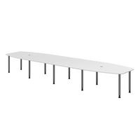 KONFERENZTISCH XXL KT52 130/520/74 cm in Weiß/Füße in Graphitfarben - Graphitfarben/Weiß, Holzwerkstoff (130/520/74cm) - bümö