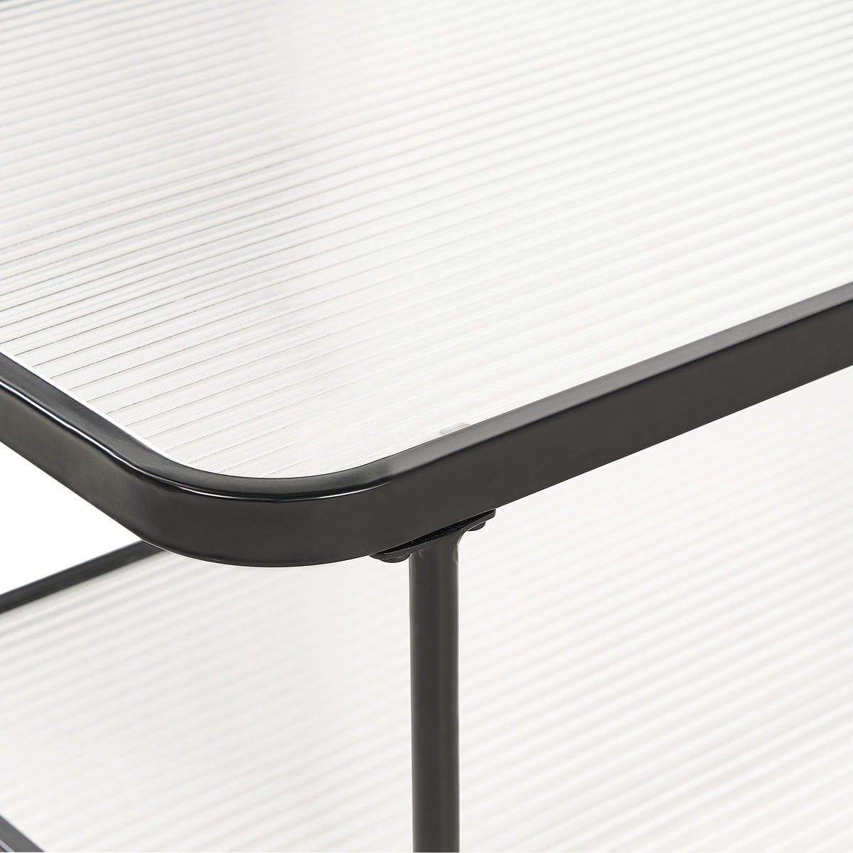 COUCHTISCH Transparent/Schwarz Blair - Transparent/Schwarz, Naturmaterialien (100/51/45cm) - Beliani