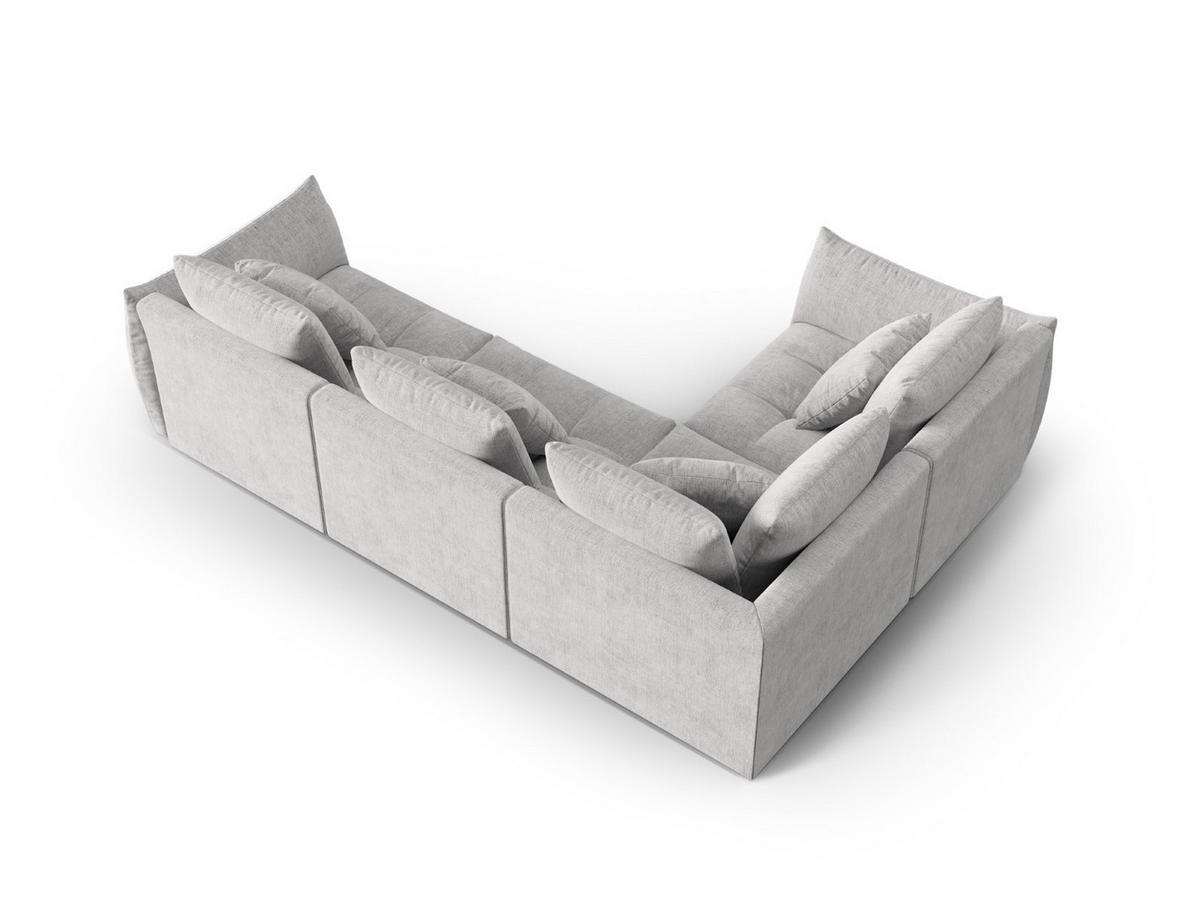 ECKSOFA modular links Bloom aus strukturiertem Stoff silber 3 Sitzplätze - Silberfarben, Textil (216/316cm) - Micadoni
