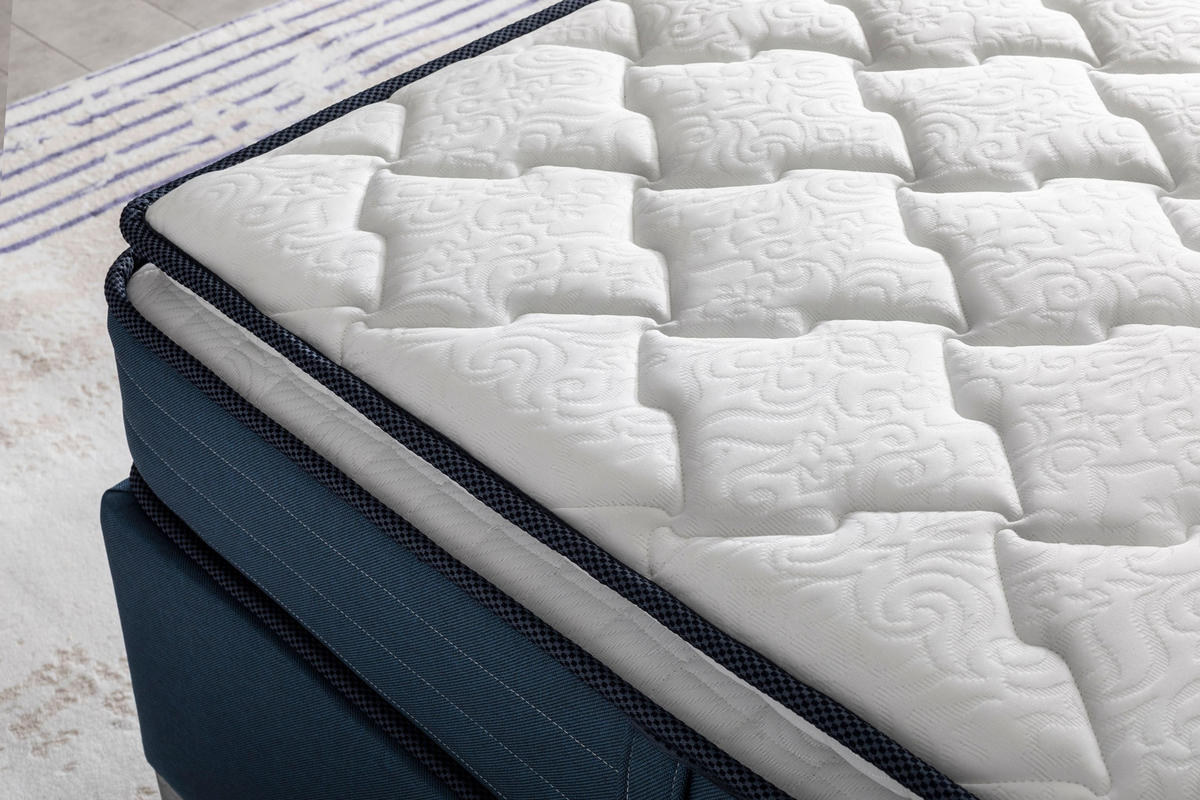 POLSTERBETT-SET Royal Art 180x200 Blau - Bett inkl. Matratze - Blau, Metall (180/200cm) - Villa Möbel