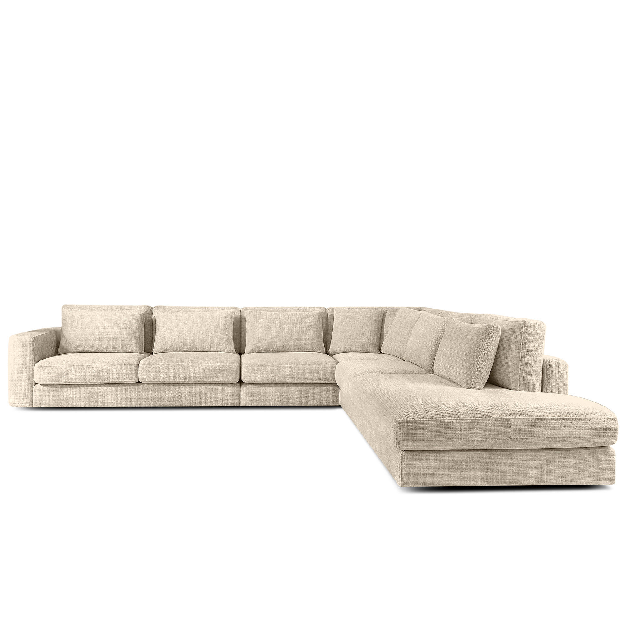 ECKSOFA XL rechts VERUS - Creme, Holz/Holzwerkstoff (377/328cm) - KONSIMO®