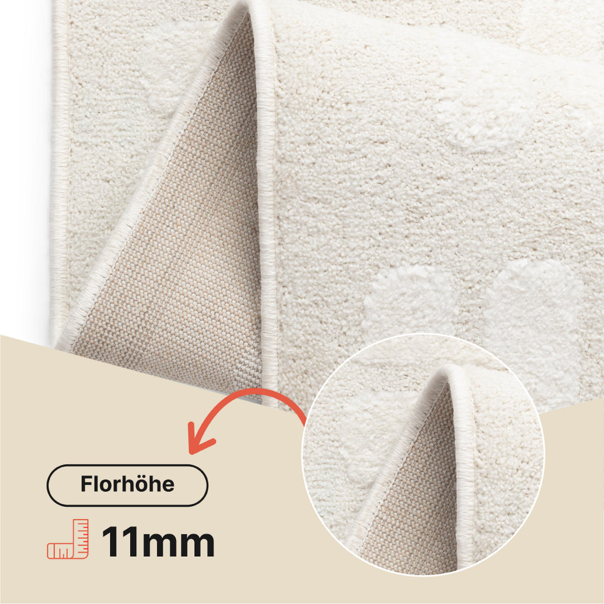 TEPPICH TERRA Creme 80/150 cm - Creme, Textil (80/150cm) - Tapiso